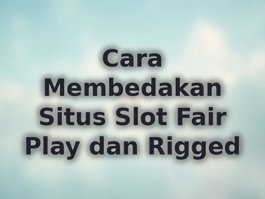 Cara Membedakan Situs Slot Fair Play dan Rigged